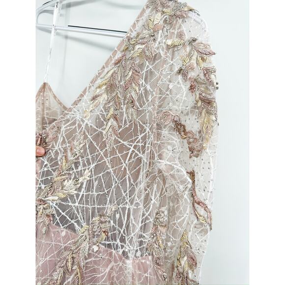 Mac Duggal 20232 Embroidered One Shoulder Bodice Dusty Rose Ballgown Size 16 - Picture 9 of 10